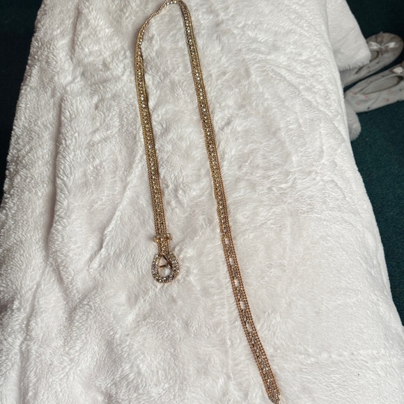 “Sparkly Rhinestone Belt / Necklace – Gold & Silver Statement Accessory - Picture 2 of 11